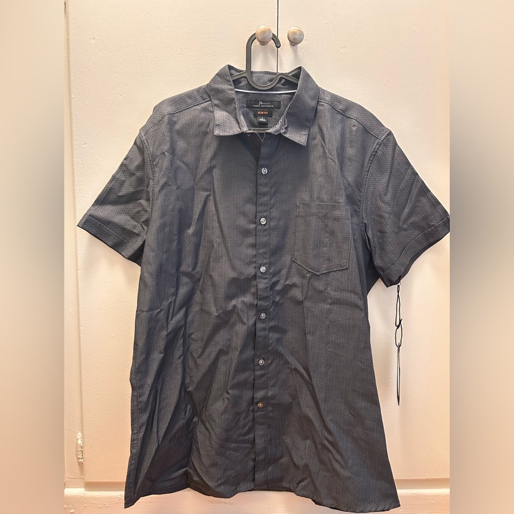 NWT Marc Anthony Button Up Shirt [L | Grey Pattern]